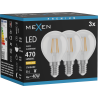 Mexen Vintis 3x Ampoule filament LED E14, G45, 4W, Chaude - 2700K, 470 lm, claire - L156-E14-0427-00x03
