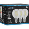 Mexen Vintis 3x Ampoule filament LED E14, G45, 6W, Neutre - 4000K, 720 lm, clair - L156-E14-0640-00x03