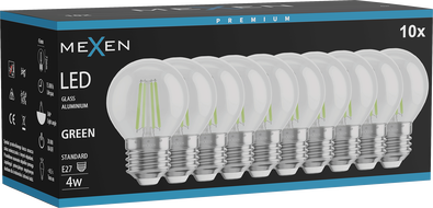 Mexen Vintis 10x Ampoule filament LED E27, G45, 4W, 55 lm, verte - L156-E27-04XX-46x10