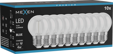 Mexen Vintis 10x ampoule à filament LED E27, G45, 4W, 55 lm, bleu - L156-E27-04XX-47x10