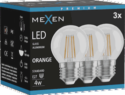 Mexen Vintis 3x Ampoule filament LED E27, G45, 4W, 55 lm, orange - L156-E27-04XX-48x03