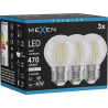 Mexen Vintis 3x Ampoule filament LED E27, G45, 4W, Neutre - 4000K, 470 lm, clair - L156-E27-0427-00x03 - L156-E27-0440-00x03