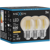 Mexen Vintis 3x Ampoule filament LED E27, G45, 6W, Chaude - 2200K, 600 lm, ambre - L156-E27-0622-50x03