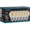 Mexen Vintis 6x Ampoule à filament LED E27, G45, 6W, Chaude - 2200K, 600 lm, ambre - L156-E27-0622-50x06