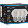 Mexen Vintis 3x Ampoule filament LED E27, G45, 6W, Chaude - 2700K, 720 lm, claire - L156-E27-0627-00x03