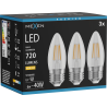 Mexen Vintis 3x Ampoule filament LED E27, C35, 6W, Chaude - 2700K, 720 lm, claire - L154-E27-0627-00x03