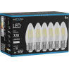 Mexen Vintis 6x Ampoule filament LED E27, C35, 6W, Neutre - 4000K, 720 lm, claire - L154-E27-0640-00x06