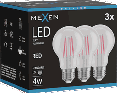 Mexen Vintis 3x Ampoule filament LED E27, A60, 4W, 55 lm, rouge - L150-E27-04XX-45x03