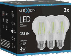 Mexen Vintis 3x ampoule filament LED E27, A60, 4W, 55 lm, vert - L150-E27-04XX-46x03