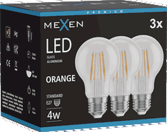 Mexen Vintis 3x Ampoule filament LED E27, A60, 4W, 55 lm, orange - L150-E27-04XX-48x03