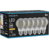 Mexen Vintis 6x Ampoule filament LED E27, A60, 4W, Chaude - 2200K, 280 lm, fumée - L150-E27-0422-70x06
