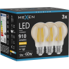 Mexen Vintis 3x ampoule filament LED E27, A60, 10W, Chaud - 2700K, 910 lm, ambré - L150-E27-1027-50x03