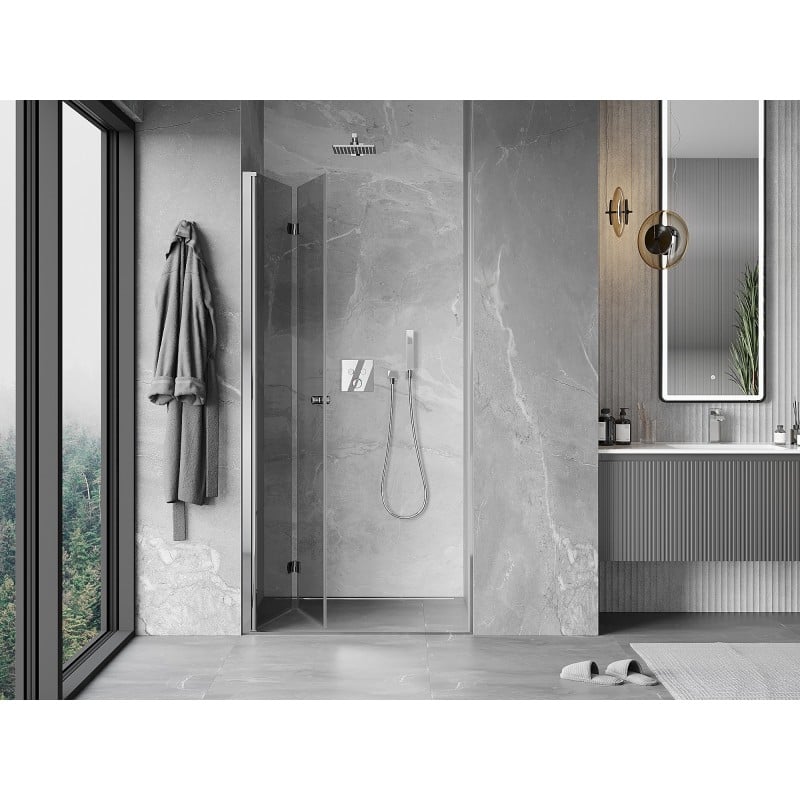 Mexen Mist-F porte de douche pliante gauche 110 cm, transparent, chrome - 8A6-110-000-01-00-L