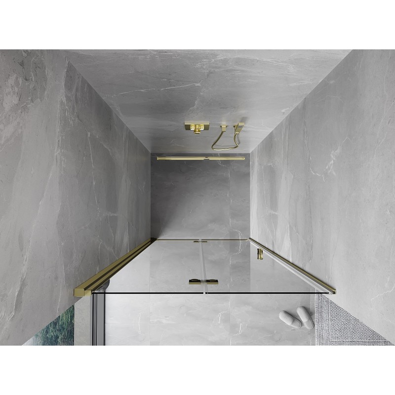 Mexen Mist-F porte de douche pliante gauche 95 cm, transparent, doré - 8A6-095-000-50-00-L