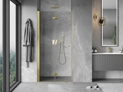 Mexen Mist-F portes de douche pliantes gauche 120 cm, transparentes, dorées - 8A6-120-000-50-00-L
