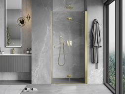 Mexen Mist-F porte de douche pliable droite 85 cm, transparent, doré - 8A6-085-000-50-00-P