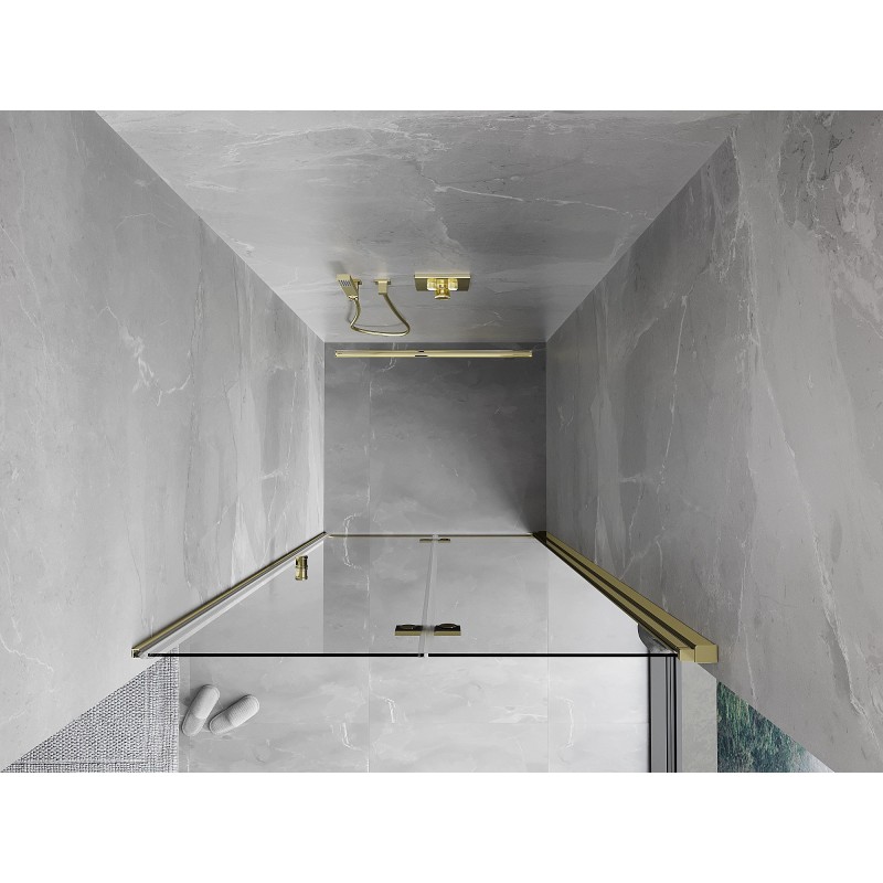 Mexen Mist-F porte de douche pliante droite 90 cm, transparent, doré - 8A6-090-000-50-00-P