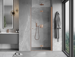 Mexen Mist-F porte de douche pliantes droite 90 cm, transparent, cuivre brossé - 8A6-090-000-65-00-P