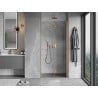 Mexen Mist-F porte de douche pliable droite 100 cm, transparent, cuivre brossé - 8A6-100-000-65-00-P