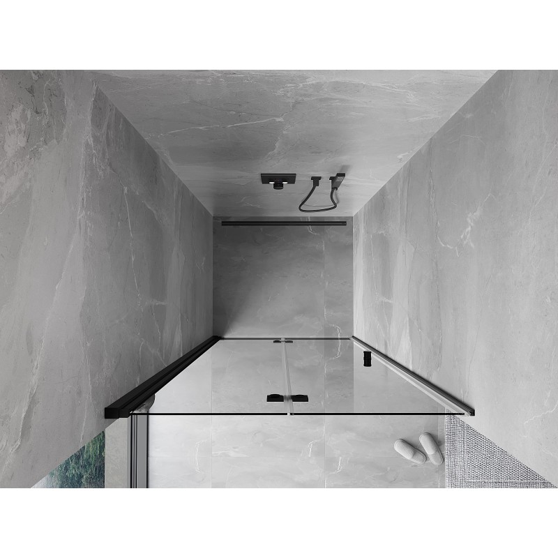 Mexen Mist-F porte de douche pliante gauche 60 cm, transparent, noir - 8A6-060-000-70-00-L