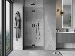 Mexen Mist-F porte de douche pliante gauche 105 cm, transparent, noir - 8A6-105-000-70-00-L