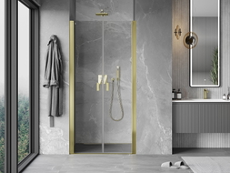 Mexen Mist porte de douche pivotante 75 cm, transparent, doré - 8A7-075-000-50-00