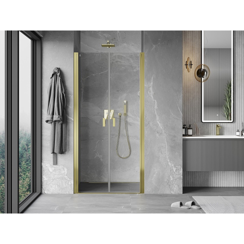 Mexen Mist porte de douche pivotante 95 cm, transparent, doré - 8A7-095-000-50-00