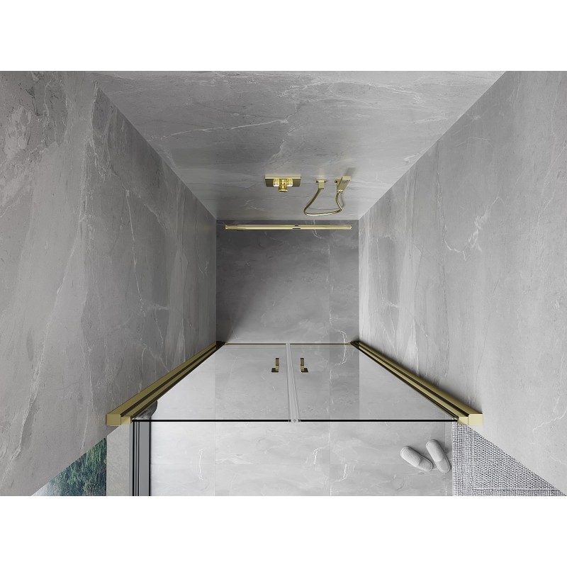 Mexen Mist porte de douche pivotante 120 cm, transparent, doré - 8A7-120-000-50-00