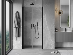 Mexen Mist porte de douche pivotante 100 cm, transparent, noir - 8A7-100-000-70-00