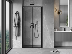 Mexen Mist porte de douche pivotante 70 cm, cadre noir, noir - 8A7-070-000-70-70
