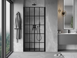 Mexen Mist porte de douche pivotante 85 cm, grille noire, noir - 8A7-085-000-70-77