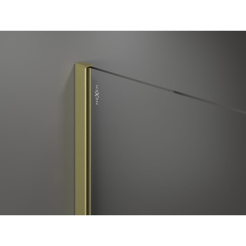 Mexen Kioto paroi de douche Walk-in 150 x 200 cm, ombrée blanche 8 mm, or brossé - 800-150-101-55-86