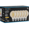 Mexen Vintis 6x Ampoule filament LED E27, G80, 6W, Chaude - 2200K, 600 lm, ambre - L155-E27-0622-50x06