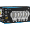 Mexen Vintis 6x Ampoule filament LED E27, G80, 6W, Chaude - 2700K, 510 lm, fumée - L155-E27-0627-70x06