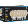Mexen Vintis 6x Ampoule filament LED E27, G80, 8W, Chaude - 2700K, 750 lm, ambre - L155-E27-0827-50x06