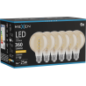 Mexen Vintis 6x Ampoule filament spirale LED E27, G80, 4W, Chaude - 2200K, 360 lm, ambre - L165-E27-0422-50x06