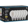 Mexen Vintis 6x Ampoule filament spirale LED E27, G80, 4W, Chaude - 2700K, 420 lm, claire - L165-E27-0427-00x06