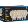 Mexen Vintis 6x Ampoule à filament en spirale LED E27, G80, 6W, Chaude - 2200K, 530 lm, ambre - L165-E27-0622-50x06
