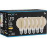 Mexen Vintis 6x Ampoule filament spirale LED E27, G80, 6W, Chaude - 2700K, 530 lm, ambre - L165-E27-0627-50x06
