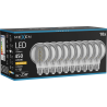 Mexen Vintis 10x Ampoule à filament spirale LED E27, G80, 8W, Chaude - 2200K, 450 lm, fumée - L165-E27-0822-70x10
