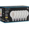 Mexen Vintis 6x ampoule filament spirale LED E27, G80, 8W, Chaude - 2700K, 750 lm, transparent - L165-E27-0827-00x06