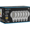 Mexen Vintis 6x Ampoule filament spirale LED E27, G80, 8W, Chaude - 2700K, 510 lm, fumée - L165-E27-0827-70x06