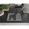 Mexen Enzo Évier en granit 1 bac avec égouttoir et robinet Rita, gris - 6506-71-670300-70