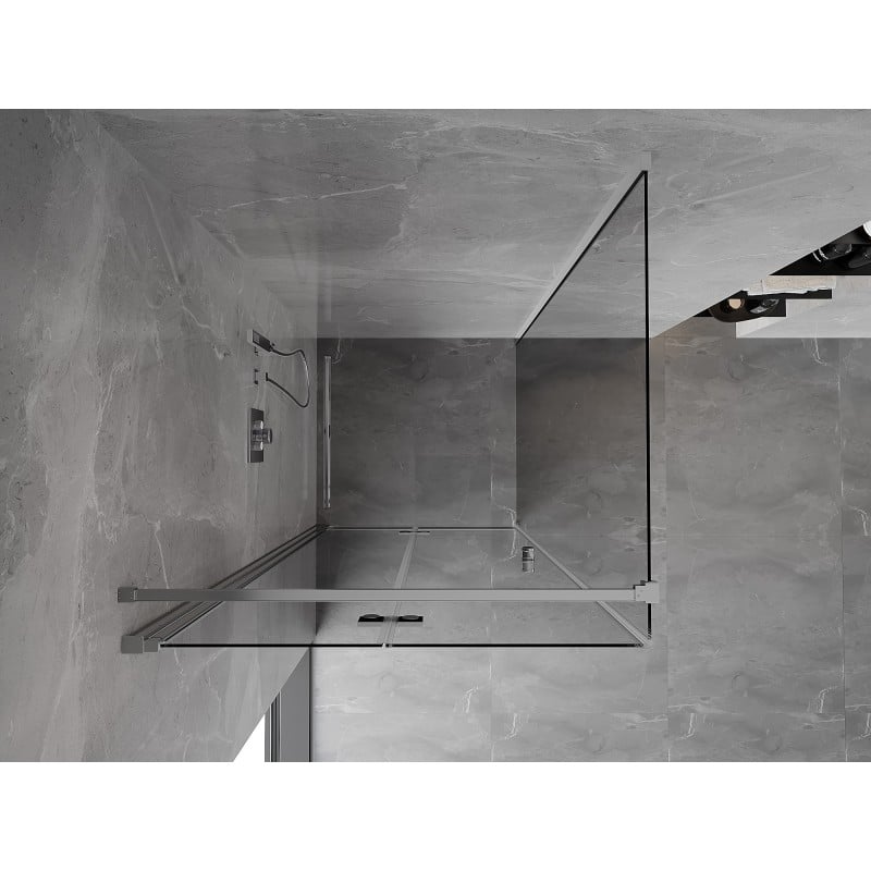 Mexen Mist-F cabine de douche pliante gauche 120 x 120 cm, transparent, chromé - 8A6T-120-120-01-00-L