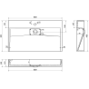 Mexen Ava lavabo sur plan en conglomérat 1/O 80 x 46 cm, blanc - 23018001