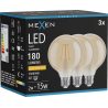 Mexen Vintis 3x Ampoule filament LED E27, G95, 2W, Chaude - 2200K, 180 lm, ambrée - L157-E27-0222-50x03