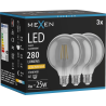 Mexen Vintis 3x Ampoule filament LED E27, G95, 4W, Chaude - 2200K, 280 lm, fumée - L157-E27-0422-70x03