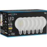 Mexen Vintis 6x Ampoule à filament LED E27, G95, 4W, Chaude - 2700K, 470 lm, claire - L157-E27-0427-00x06
