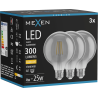 Mexen Vintis 3x Ampoule filament LED E27, G95, 4W, Chaude - 2700K, 300 lm, fumée - L157-E27-0427-70x03