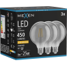 Mexen Vintis 3x Ampoule filament LED E27, G95, 6W, Chaude - 2200K, 450 lm, fumée - L157-E27-0622-70x03